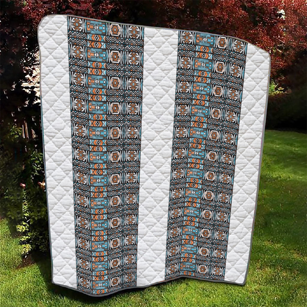 African Ndebele Traditional Attire Quilt White Ndebele Stripe