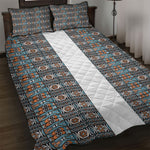 African Ndebele Traditional Attire Quilt Bed Set White Ndebele Stripe