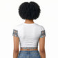 African Ndebele Traditional Attire Raglan Cropped T shirt White Ndebele Stripe