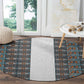 African Ndebele Traditional Attire Round Carpet White Ndebele Stripe