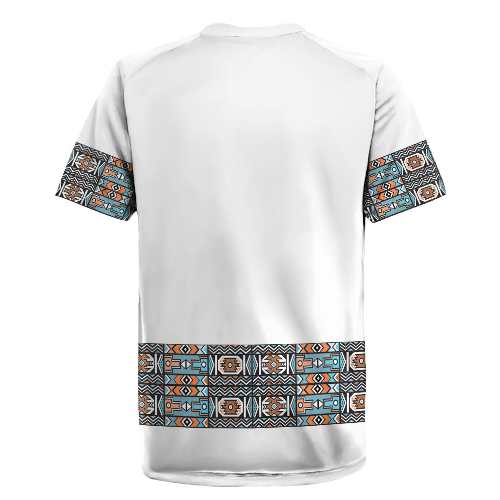 African Ndebele Traditional Attire Rugby Jersey White Ndebele Stripe