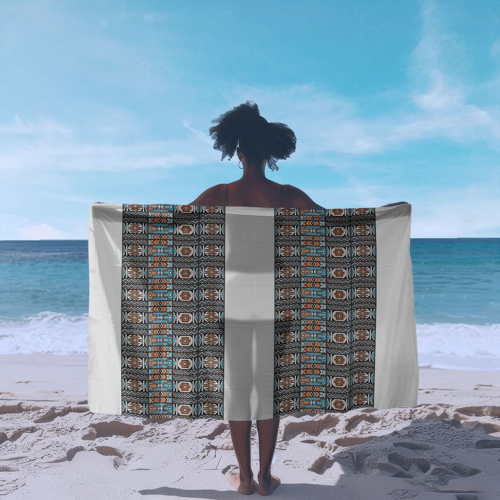 African Ndebele Traditional Attire Sarong White Ndebele Stripe