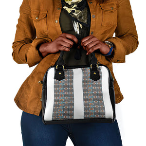 African Ndebele Traditional Attire Shoulder Handbag White Ndebele Stripe