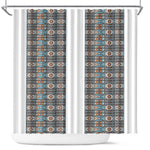 African Ndebele Traditional Attire Shower Curtain White Ndebele Stripe