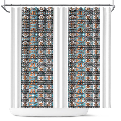African Ndebele Traditional Attire Shower Curtain White Ndebele Stripe