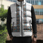 African Ndebele Traditional Attire Sleeveless Puffer Jacket White Ndebele Stripe
