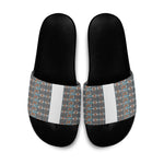 African Ndebele Traditional Attire Slide Sandals White Ndebele Stripe