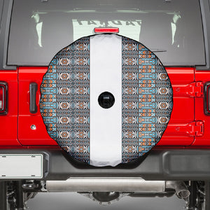 African Ndebele Traditional Attire Spare Tire Cover White Ndebele Stripe