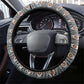African Ndebele Traditional Attire Steering Wheel Cover White Ndebele Stripe