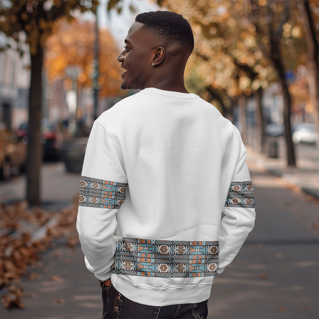 African Ndebele Traditional Attire Sweatshirt White Ndebele Stripe
