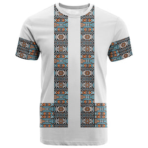 African Ndebele Traditional Attire T shirt White Ndebele Stripe