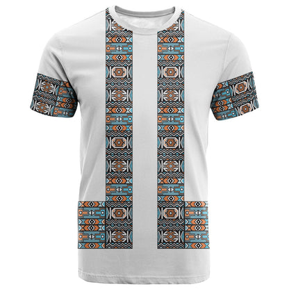 African Ndebele Traditional Attire T shirt White Ndebele Stripe