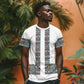 African Ndebele Traditional Attire T shirt White Ndebele Stripe