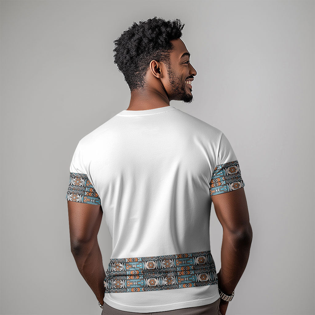 African Ndebele Traditional Attire T shirt White Ndebele Stripe
