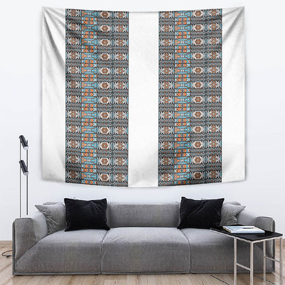 African Ndebele Traditional Attire Tapestry White Ndebele Stripe
