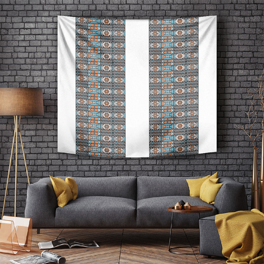 African Ndebele Traditional Attire Tapestry White Ndebele Stripe