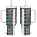 African Ndebele Traditional Attire Tumbler With Handle White Ndebele Stripe