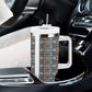 African Ndebele Traditional Attire Tumbler With Handle White Ndebele Stripe