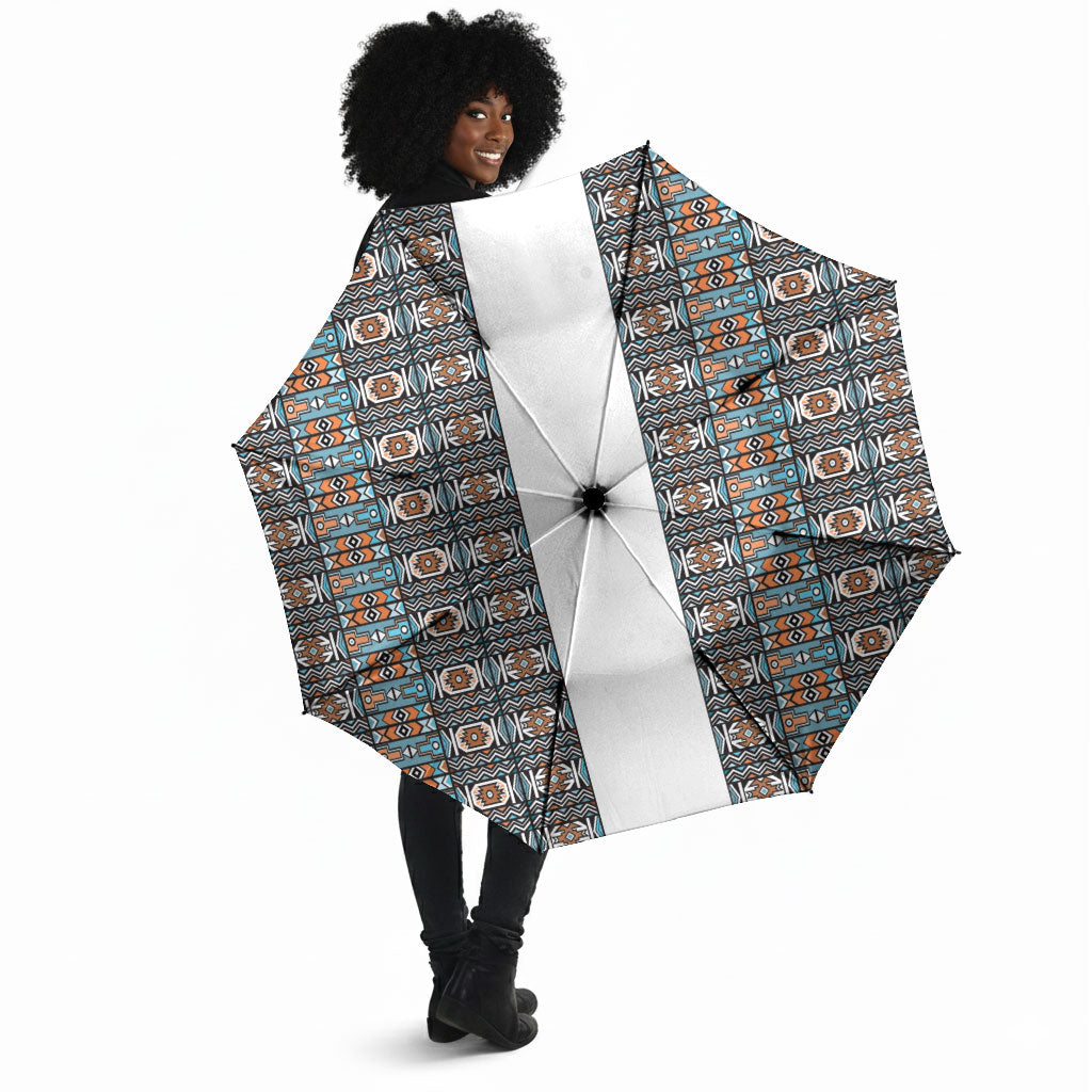 African Ndebele Traditional Attire Umbrella White Ndebele Stripe