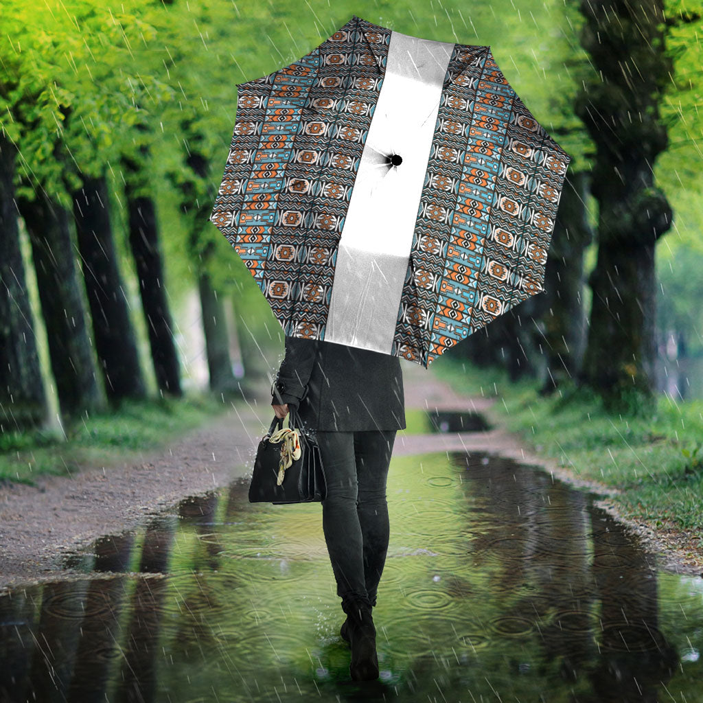 African Ndebele Traditional Attire Umbrella White Ndebele Stripe