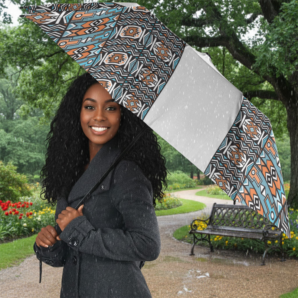 African Ndebele Traditional Attire Umbrella White Ndebele Stripe