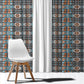 African Ndebele Traditional Attire Window Curtain White Ndebele Stripe
