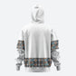 African Ndebele Traditional Attire Zip Hoodie White Ndebele Stripe