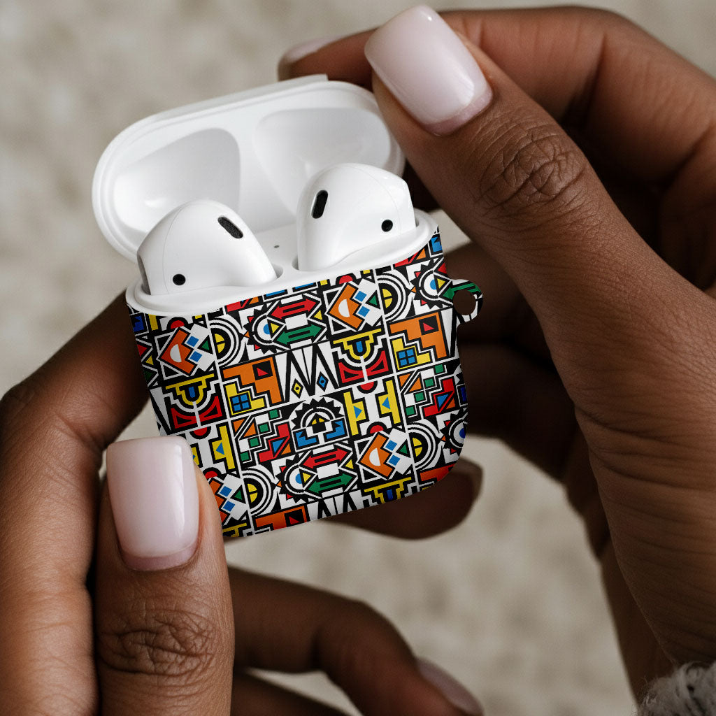 African Geometric Ndebele Patterns AirPods Case