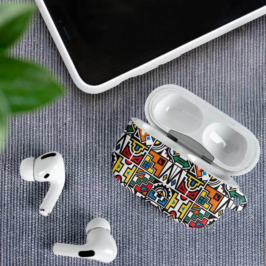 African Geometric Ndebele Patterns AirPods Case