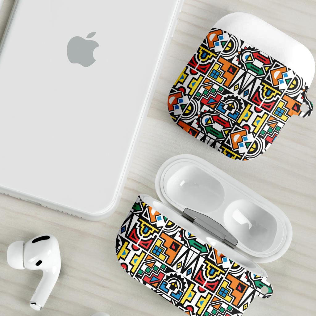 African Geometric Ndebele Patterns AirPods Case