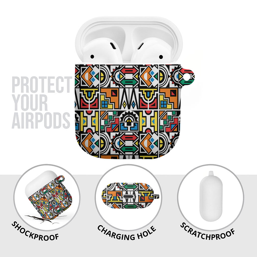 African Geometric Ndebele Patterns AirPods Case