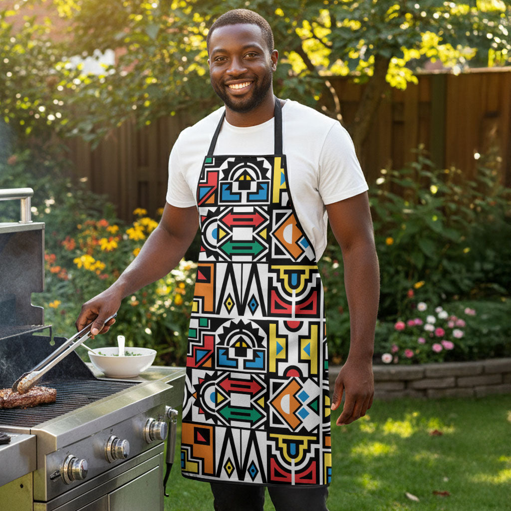 African Geometric Ndebele Patterns Apron