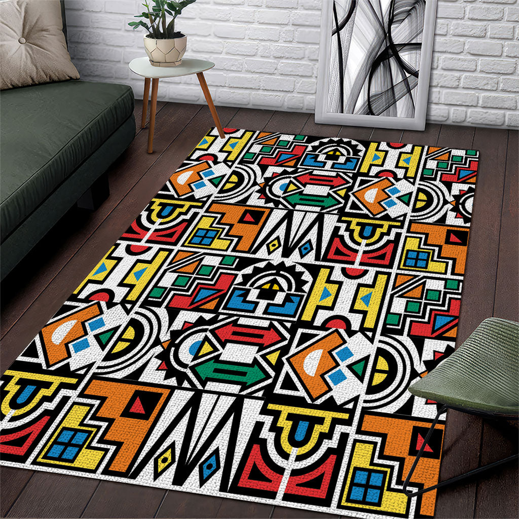 African Geometric Ndebele Patterns Area Rug