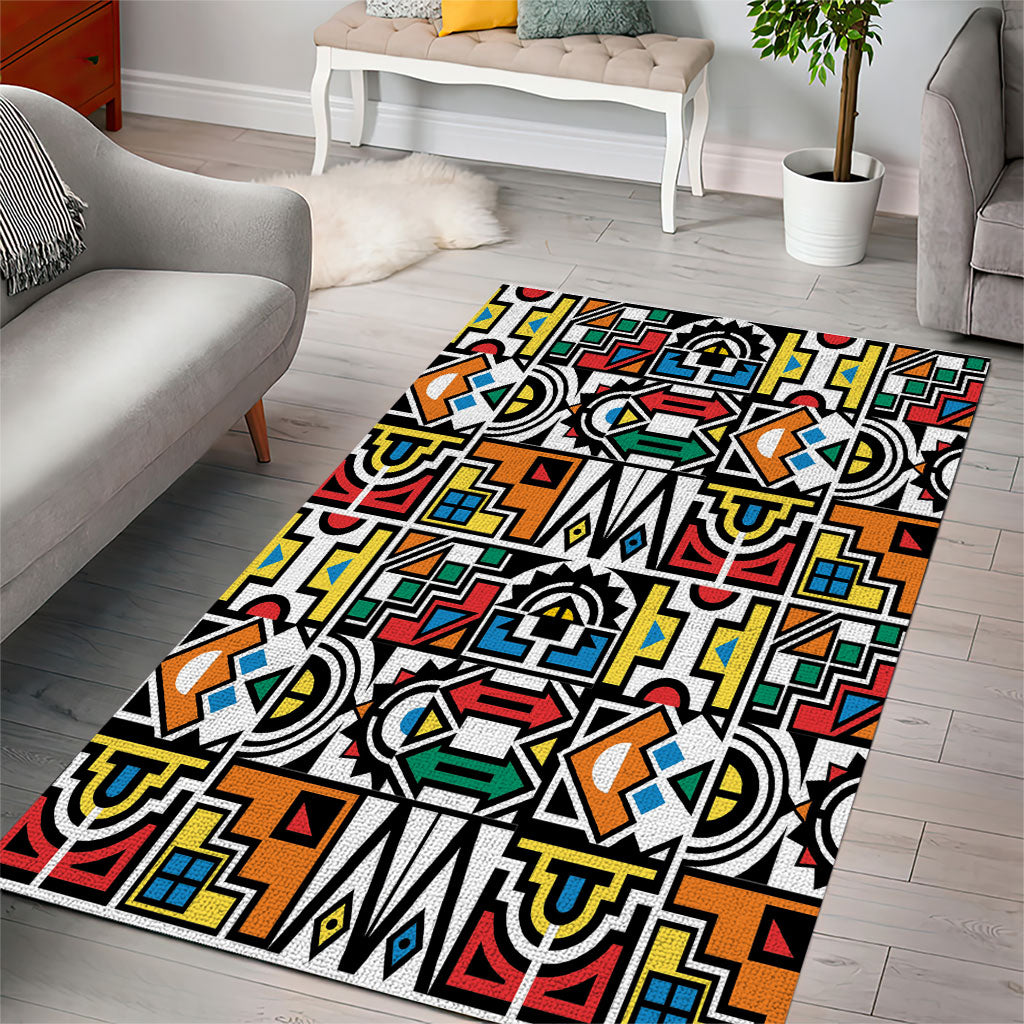 African Geometric Ndebele Patterns Area Rug