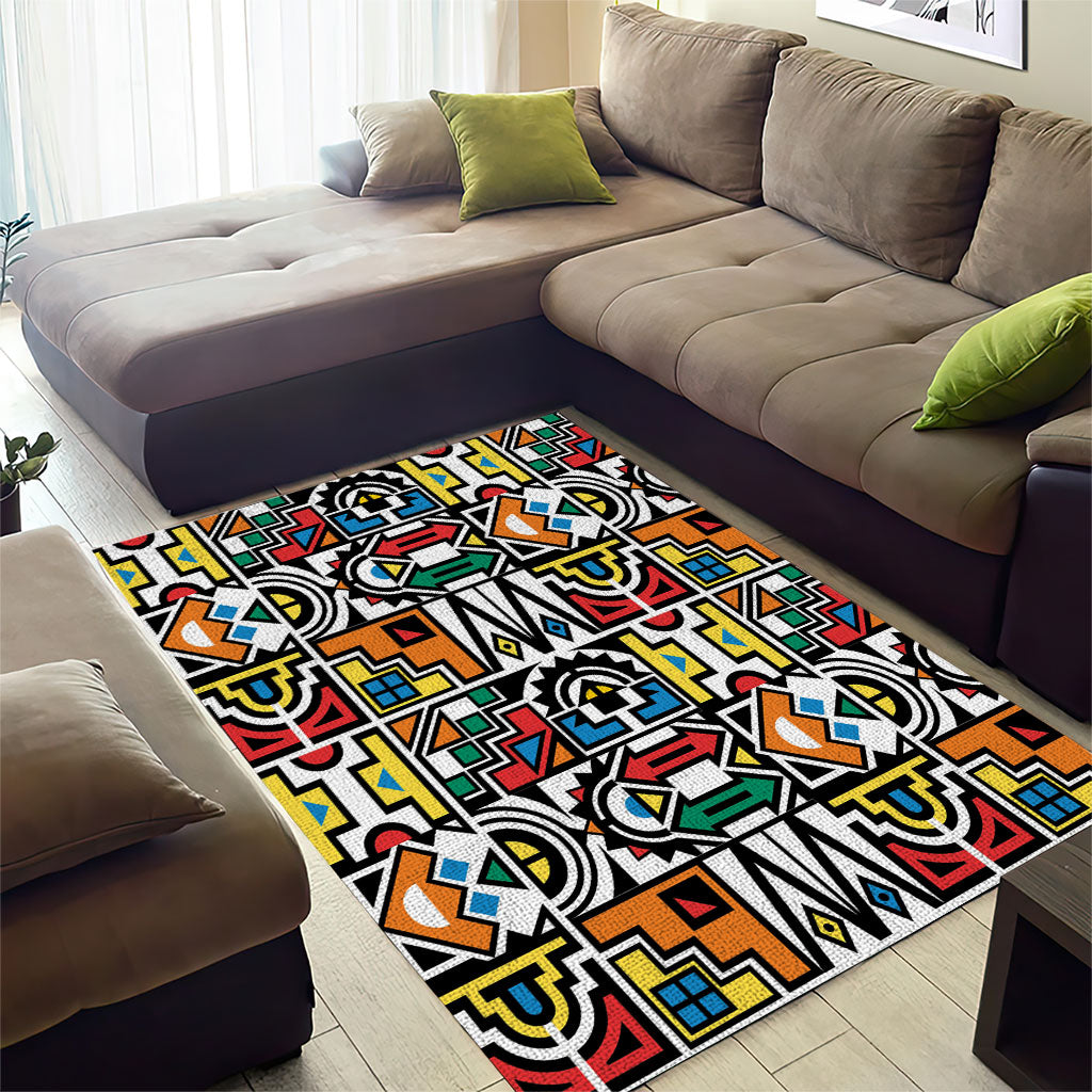 African Geometric Ndebele Patterns Area Rug