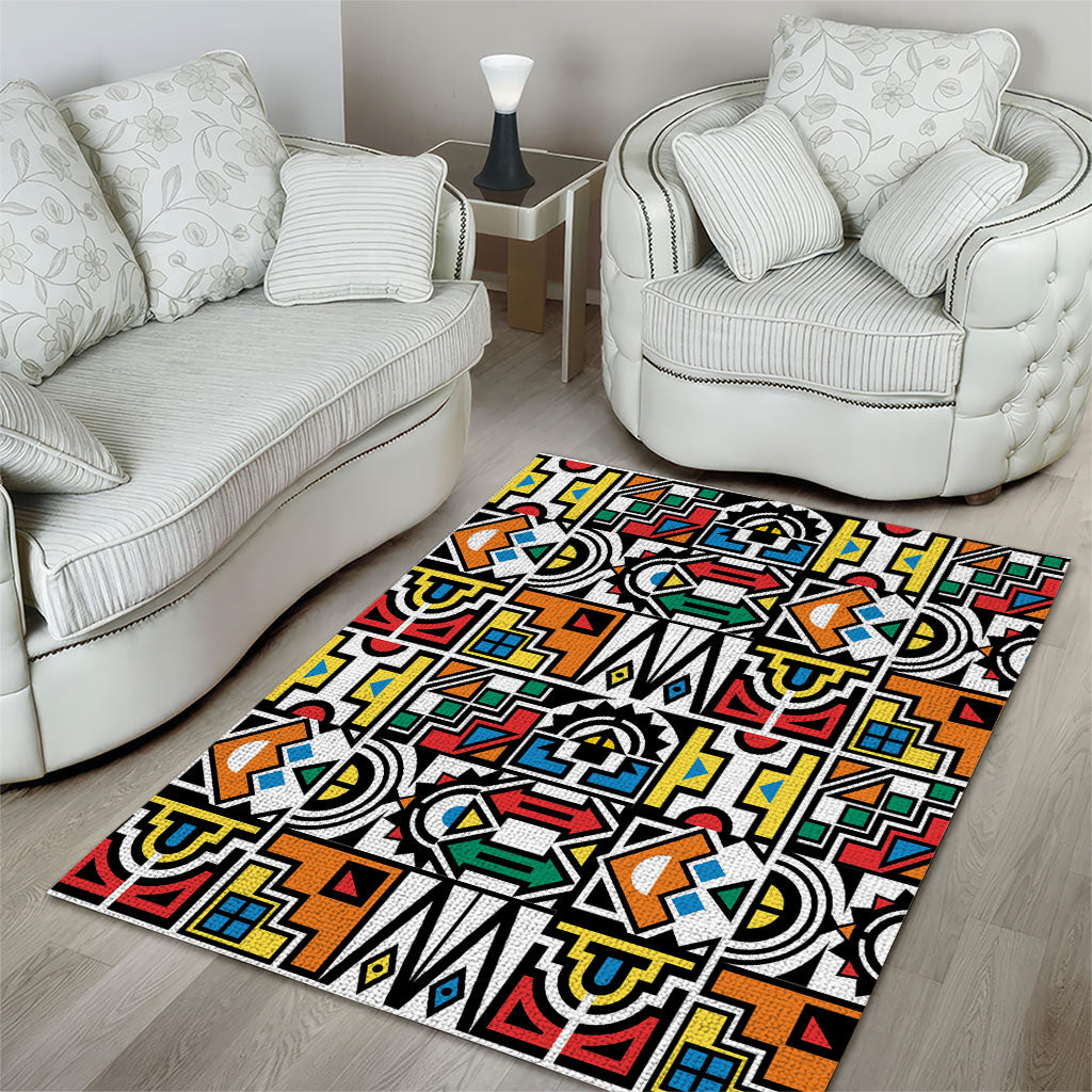 African Geometric Ndebele Patterns Area Rug