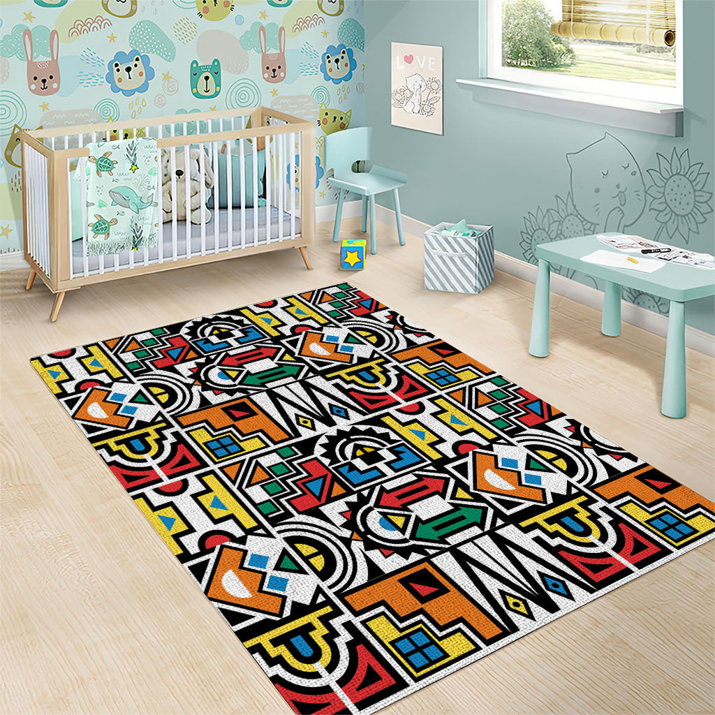 African Geometric Ndebele Patterns Area Rug