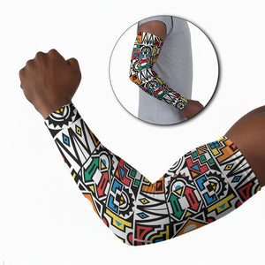 African Geometric Ndebele Patterns Arm Sleeves