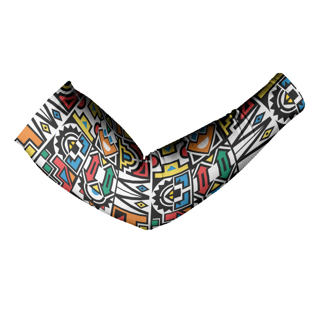 African Geometric Ndebele Patterns Arm Sleeves