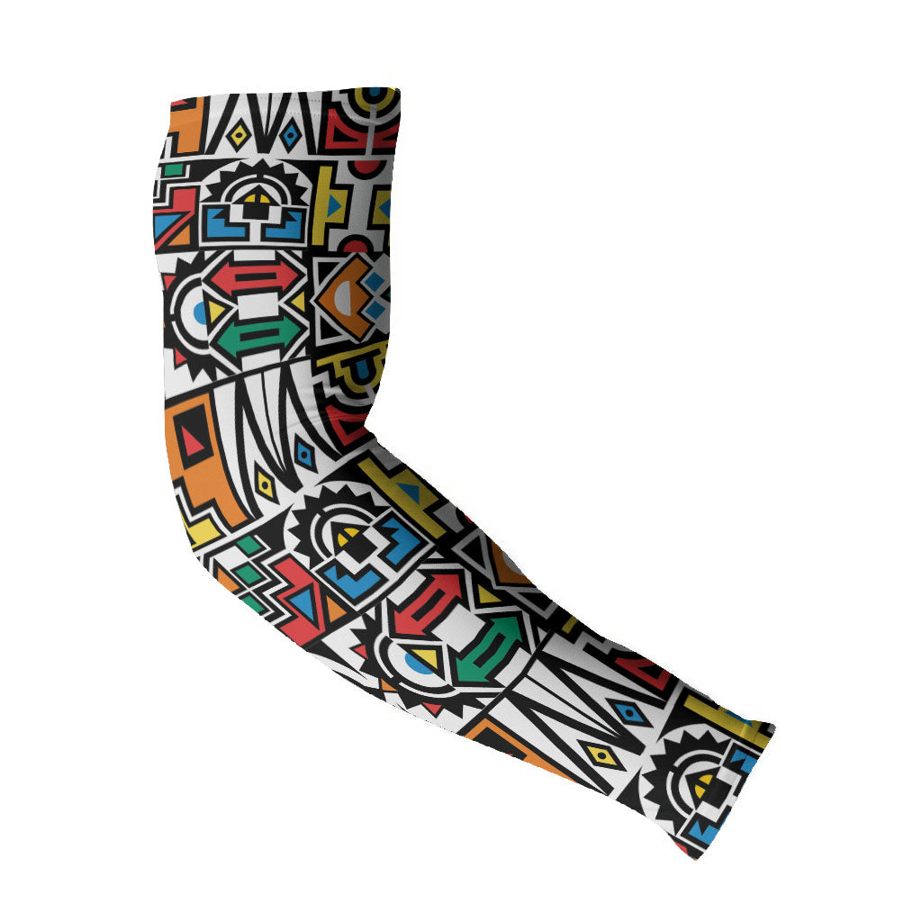 African Geometric Ndebele Patterns Arm Sleeves