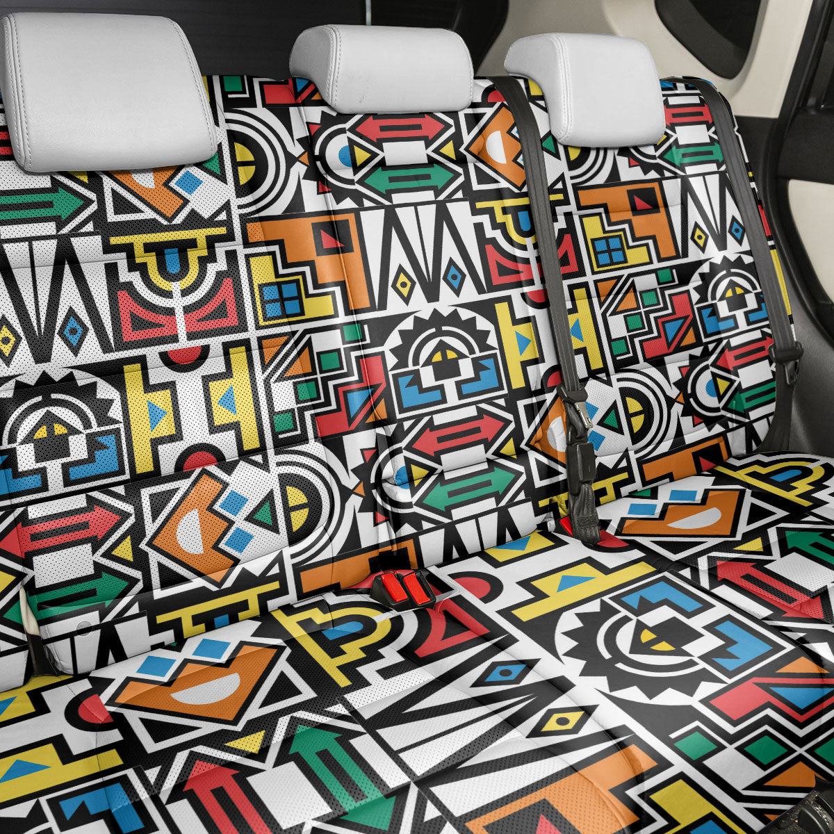African Geometric Ndebele Patterns Back Car Seat Cover