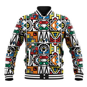African Geometric Ndebele Patterns Baseball Jacket