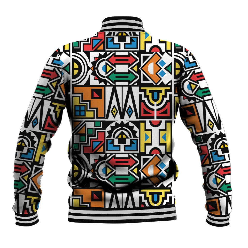 African Geometric Ndebele Patterns Baseball Jacket