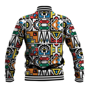 African Geometric Ndebele Patterns Baseball Jacket