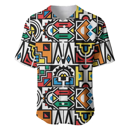 African Geometric Ndebele Patterns Baseball Jersey
