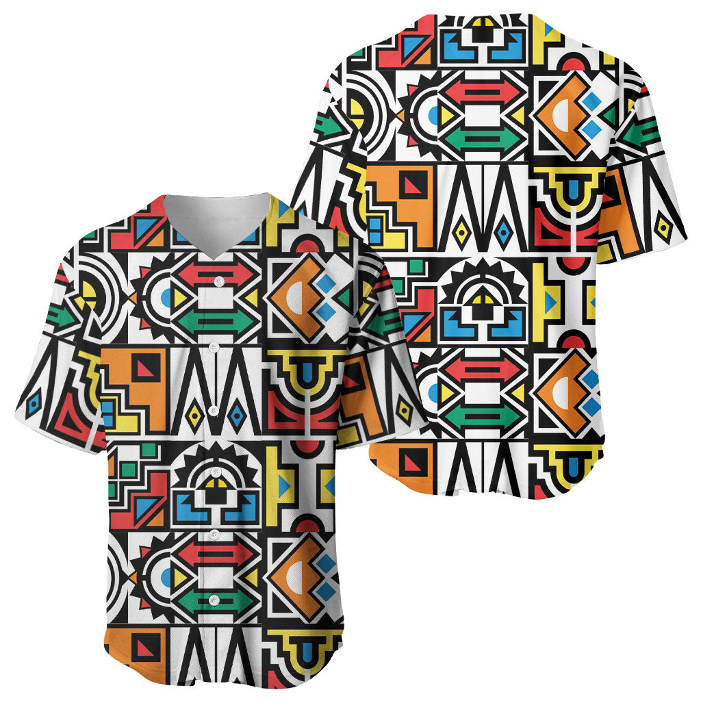 African Geometric Ndebele Patterns Baseball Jersey