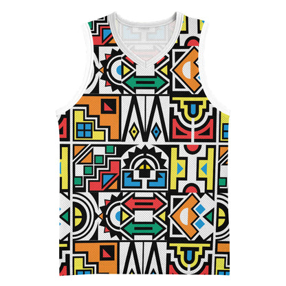 African Geometric Ndebele Patterns Basketball Jersey