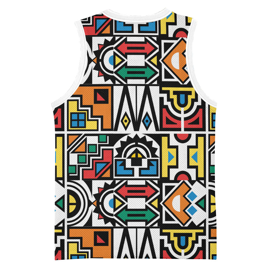 African Geometric Ndebele Patterns Basketball Jersey
