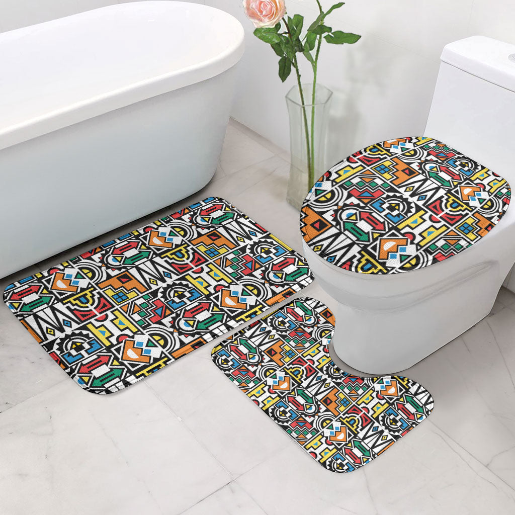 African Geometric Ndebele Patterns Bathroom Set