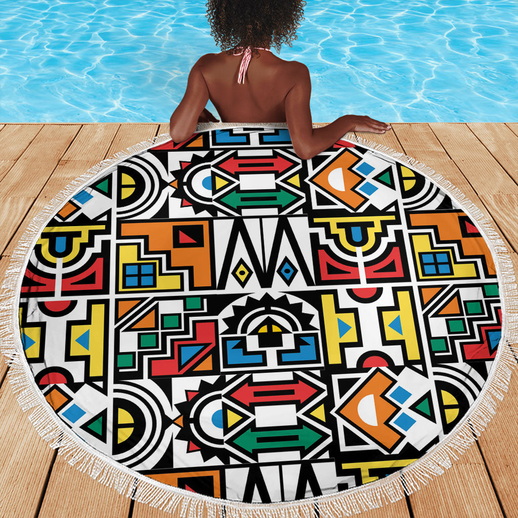 African Geometric Ndebele Patterns Beach Blanket